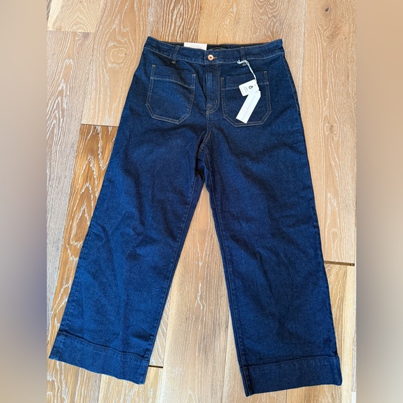 Sanctuary The Marine Denim Wide Leg Cropped Jeans NWT! - Picture 5 of 15